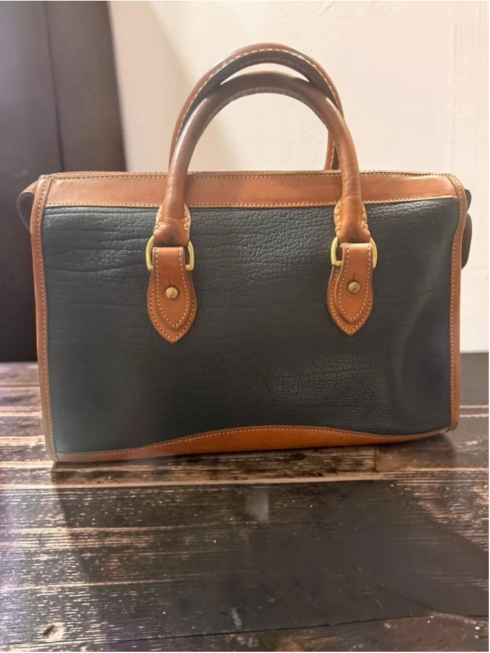 Vintage Dooney & Bourke All-Weather Leather Doctor’s Satchel | Black Pebbled Lea